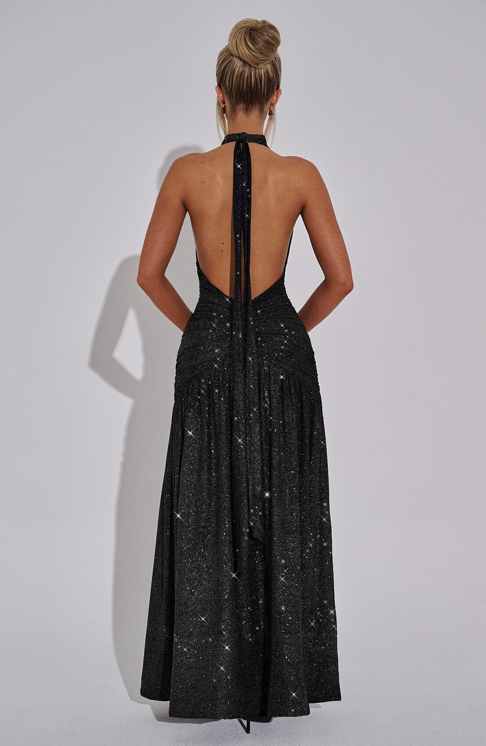 Silvia Maxi Dress | Black Sparkle