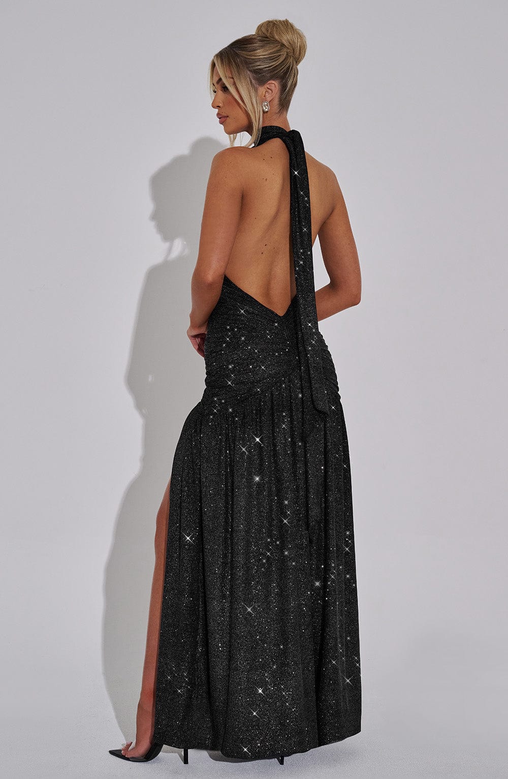 Silvia Maxi Dress | Black Sparkle